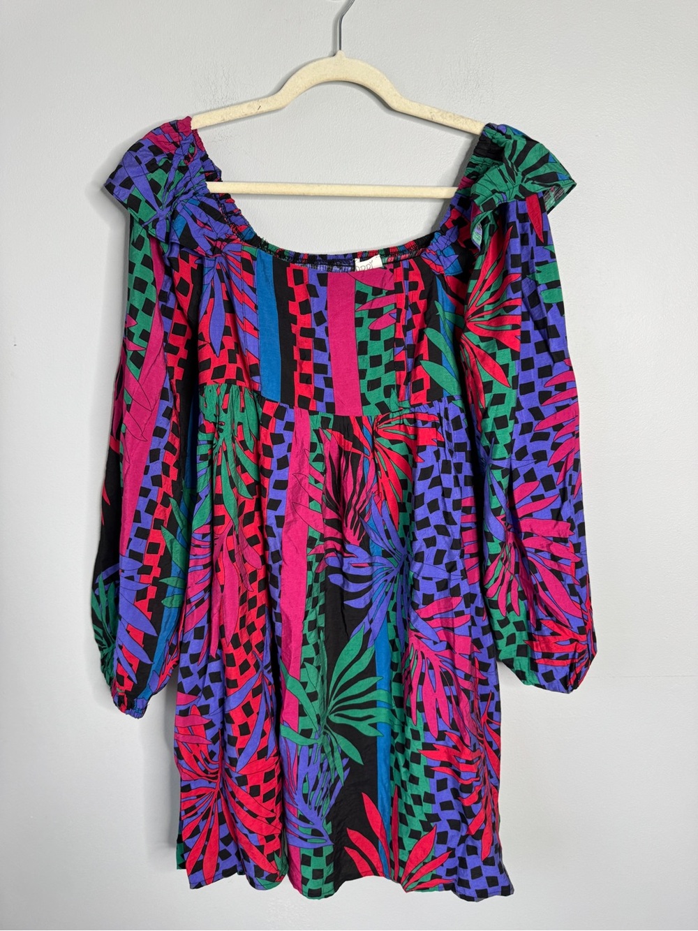Vibrant Multi-Color Off-Shoulder Midi Dress